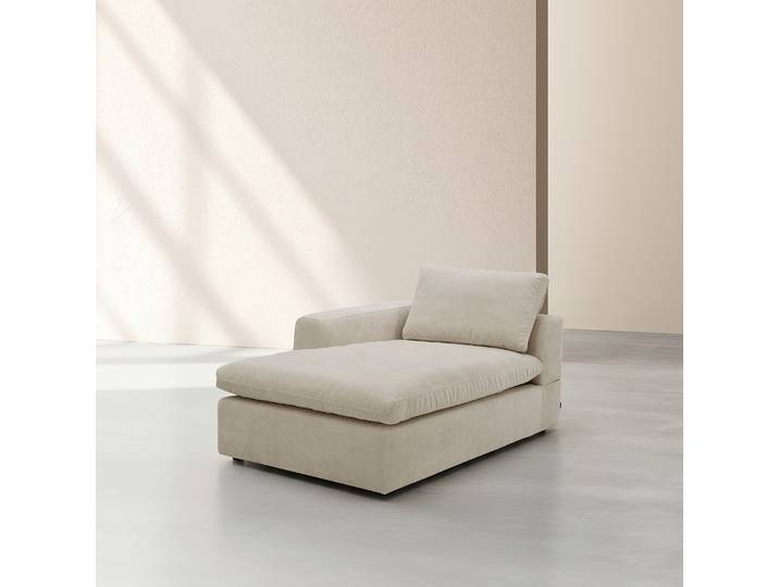 HABITAT - Méridienne d'angle gauche en tissu - Beige meringue - Ameria