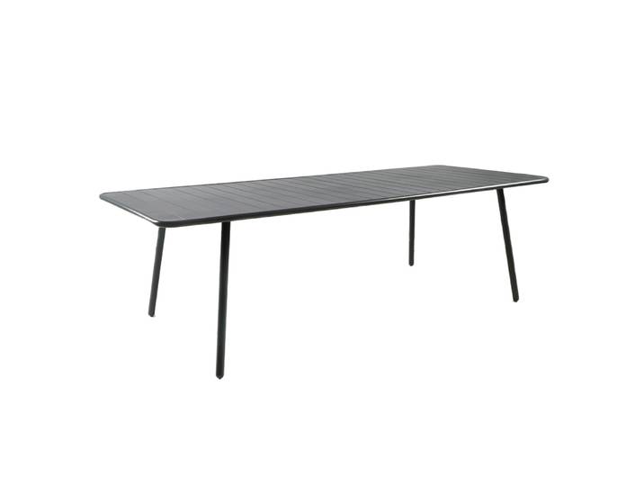 Concept-usine – Table De Jardin Repas 10-12 Places 234cm Rectangle Acier Thermolaqué Gris Foncé – Résistante Aux Uv Et À La Corrosion – Déperlant