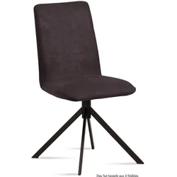 ESSZIMMERSTUHL (4er-Set) Dredi 47x92x60 Schwarz/Espresso