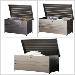 GFP Primeyard Gartenbox DAVID Aufbewahrungsbox Auflagenbox Gartentruhe Metall, anthrazit 182 x 84 x 72 cm