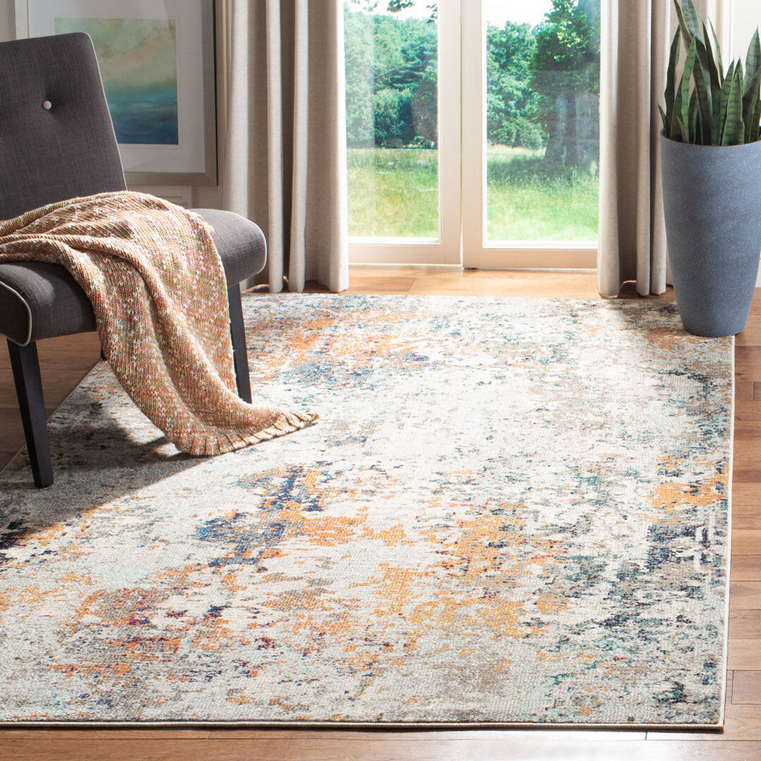 Rio Encinal Abstract Area Rug Beige Rectangle 160 x 229 cm