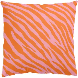 DEKOKISSEN Retro Zebramuster Rosa und Orange 40/40 cm