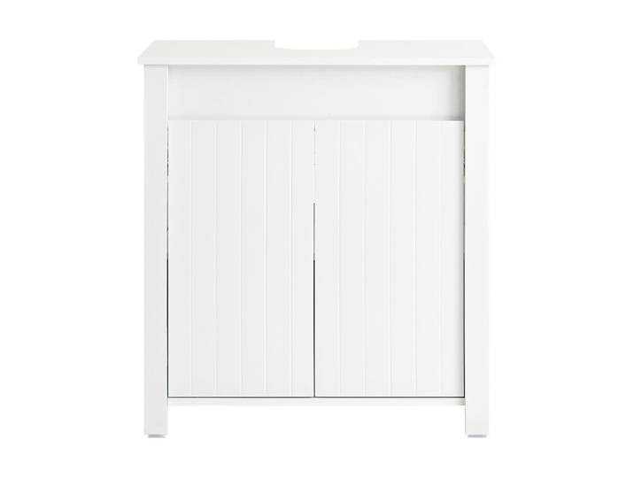 Meuble sous lavabo effet bois blanc avec 2 portes