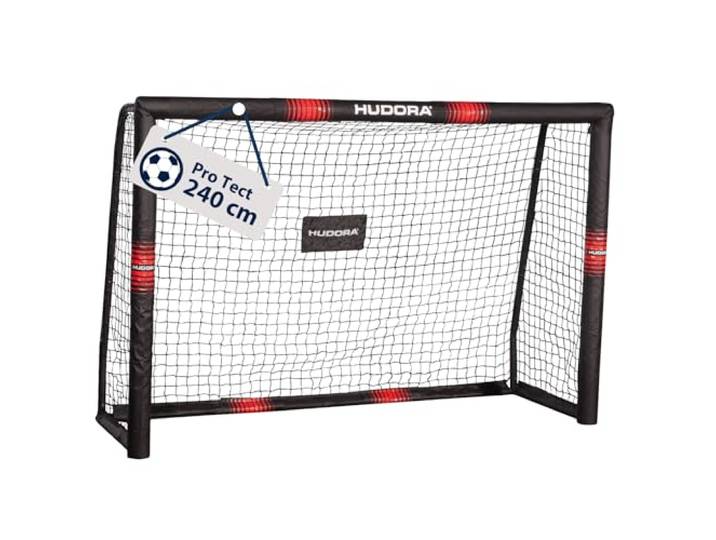 HUDORA Fußballtor Pro Tect - großes Fußballtor für Kinder und Erwachsene - Schaumstoff ummanteltes Fußballtor mit Netz - Hochwertige Outdoor Torwand mit Aufprallschutz