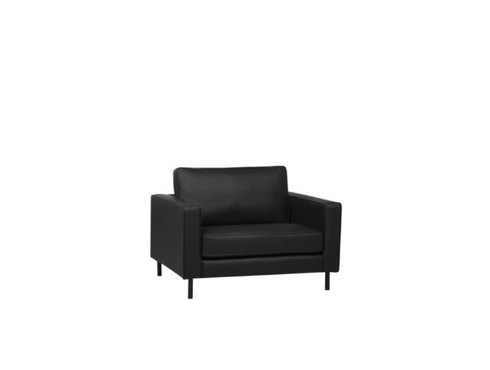 Fauteuil en cuir noir SAVALEN - BELIANI - Contemporain - Avec accoudoirs - Intérieur