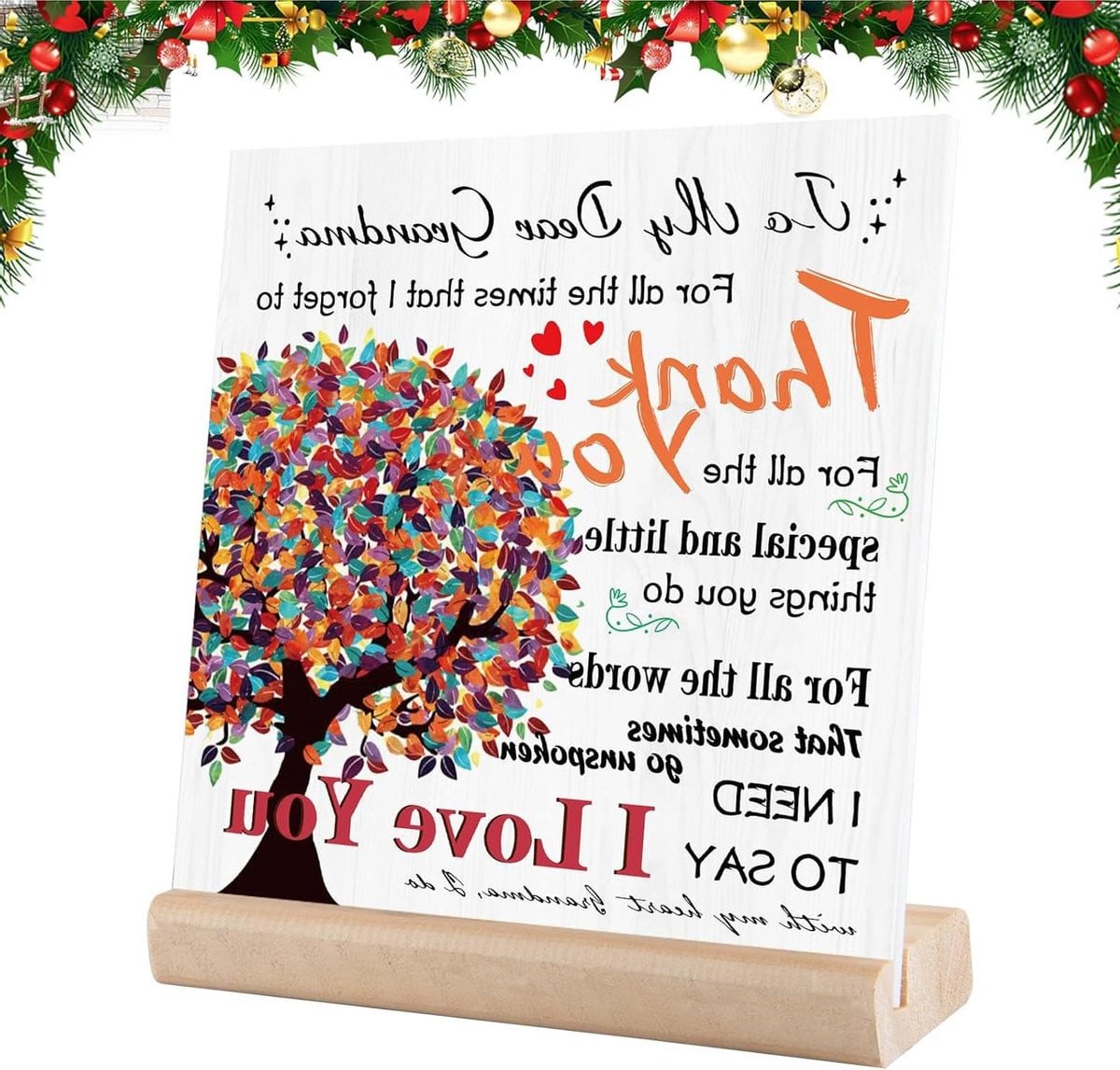 Persoonlijke decoratieve acryl plaque voor volwassenen, transparant, 15 x 15 cm