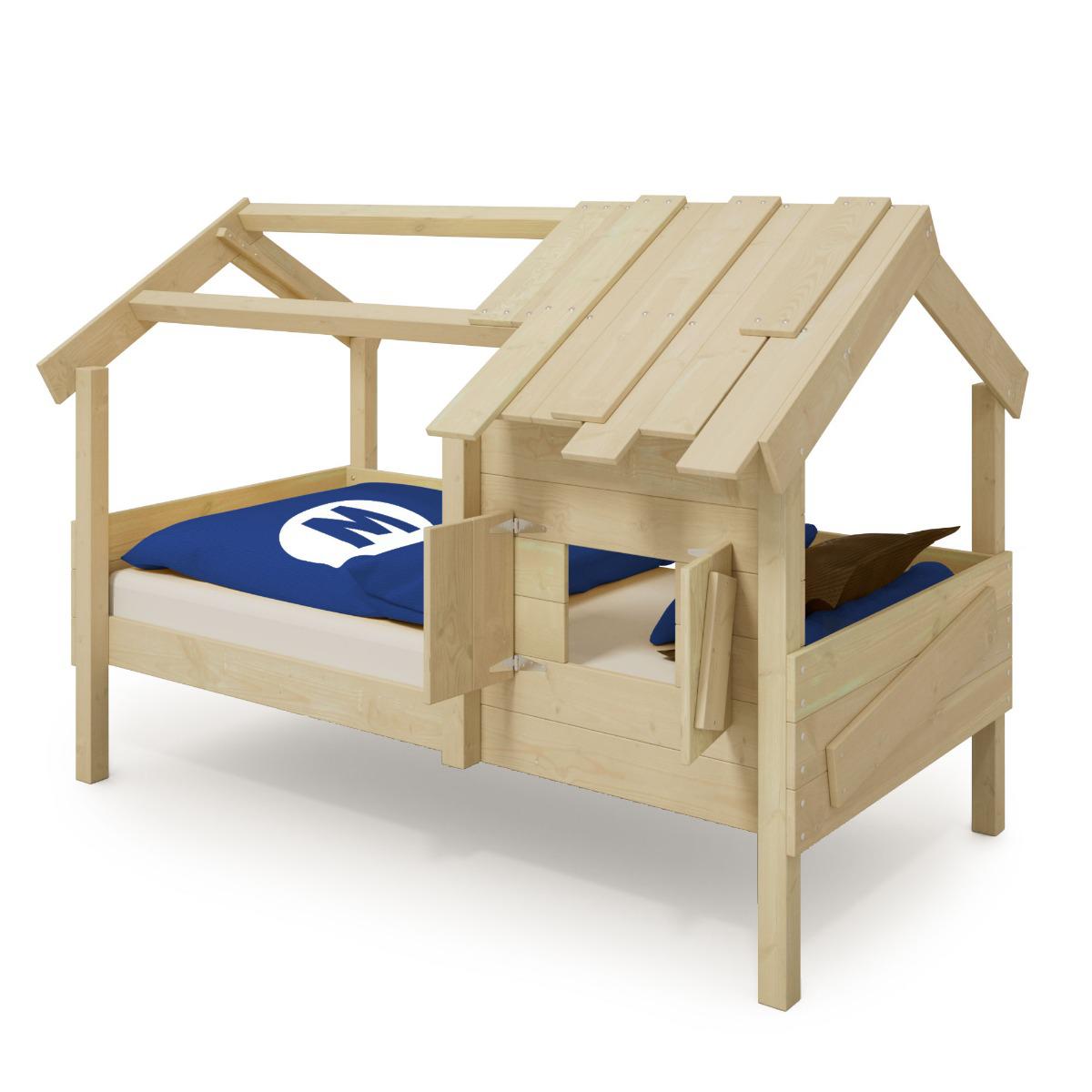 Einzelbett CrAzY Sunrise Spielbett - Abenteuer Holzbett für Kinder mit offenem Dach Design - Hochwertiges Schlaf-Möbel zum Träumen - Wickey