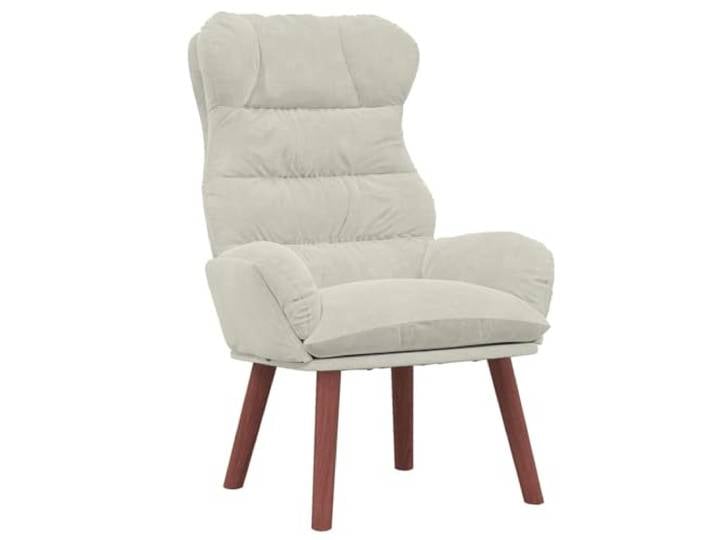 Creme Samtsessel mit Armlehnen 69x74x93 cm Modern Weicher Samt, Kautschukholz, stabile Konstruktion, universelles Design, leicht zu pflegen