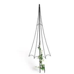 DanDiBo Rankhilfe Rankgitter Metall Schwarz H-150cm Regenschirm Garten Kletterpflanzen Rosen Bodenstecker Kletterhilfe Blumenhalter Ranksäule