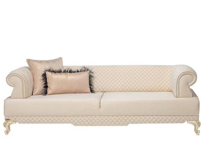 Xlmoebel 3-Sitzer Beige Stoffsofa Dreisitzer 3 Sitzer Polstersofa Wohnzimmer, 3-Sitzer 1 Teile, Made in Europa