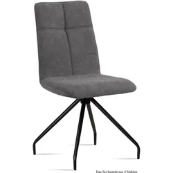 ESSZIMMERSTUHL (4er-Set) Detava 47x92x60 Schwarz/Grau