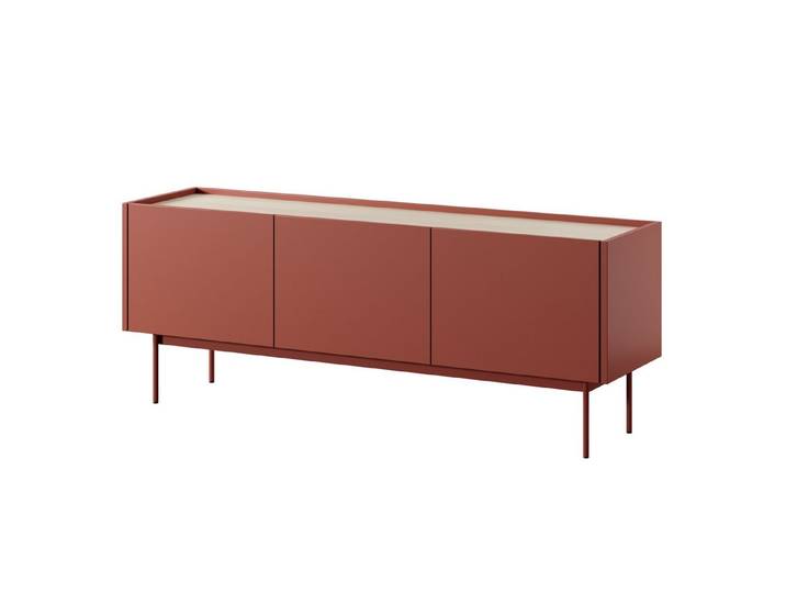 MOEBLO TV-Board Zinnia (Lowboard Fernsehtisch TV Bank, TV Tisch Fernseher Tisch TV Möbel), 144x55x37