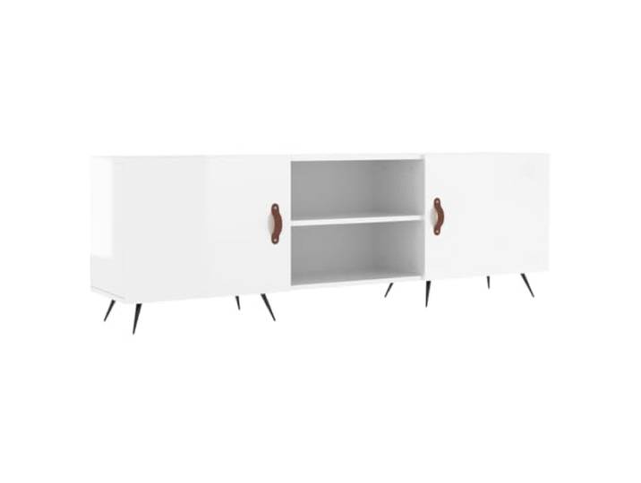 LKJephalotrope TV-Schrank Hochglanz-Weiß 150x30x50 cm TV-Lowboard Stilvoller Medienschrank fürs Wohnzimmer mit 4 Fächern, praktischer Tür und stabilen Eisenbeinen.