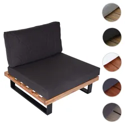 Lounge-Sessel HWC-H54, Garten-Sessel, Spun Poly Akazie Holz FSC®-zertifiziert Aluminium ~ hellbraun, Polster dunkelgrau