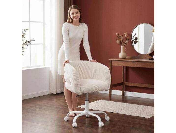 Fauteuil cosmétique pivotant et polyvalent avec roulettes accoudoirs et dossier
