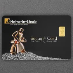 Goldbarren 0,5g HEIMERLE + MEULE "Secain Card" geprägt