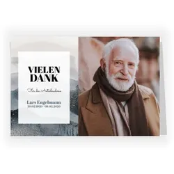 Dankeskarten Trauer – Wolkenlandschaft Querformat mit Foto