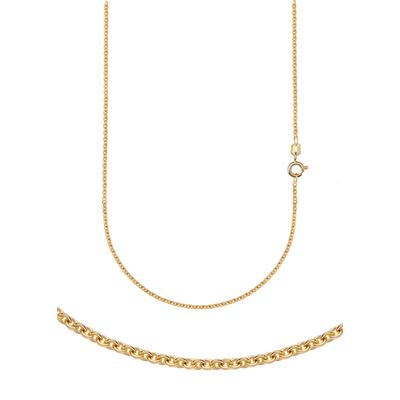 Collierkettchen FIRETTI "Schmuck Geschenk Gold 333 oder 585 Halskette Ankerkette rund" Gr. 45, gold (gelbgoldfarben), Halsketten, Damen, 45, Gelbgold 585, B: 1,5mm, Made in Germany, B:1,5mm