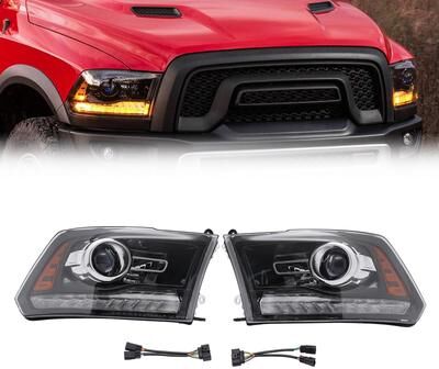 All Categories Goods Premium Black Ram Projector Headlights With LED DRL Upgrade Premium Black Ram Projector Headlights With LED DRL Upgrade