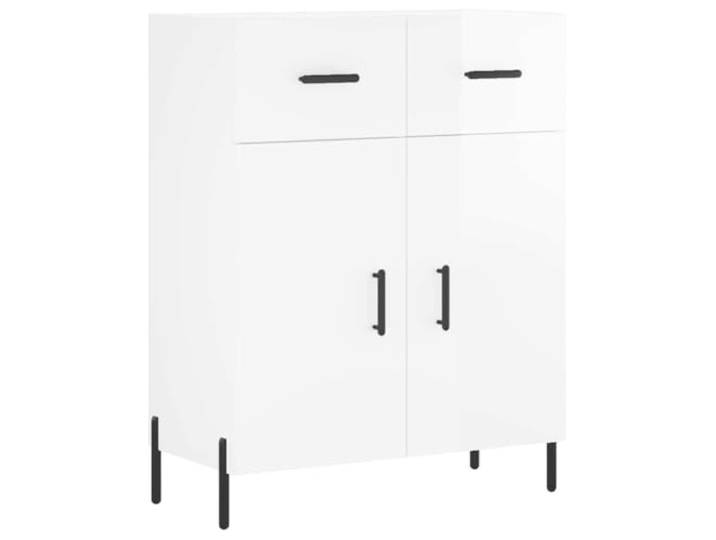 GHVBNMF Sideboard Hochglanz-Weiß 69.5 x 34 x 90 cm Anrichte mit Türen Schmales Sideboard in Hochglanz-Weiß mit Metallbeinen und Türen, ideal als kompakter Beistellschrank fürs Wohnzimmer.