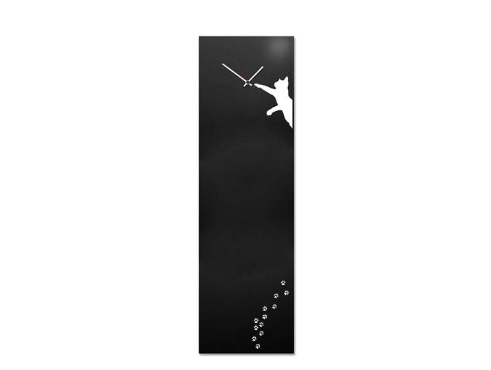 dESIGNoBJECT horloge murale CAT CLOCK (Noir - Tôle coupée au laser)