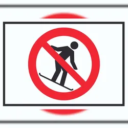 HB-Druck Snowboard fahren verboten Symbol Schild A5 (148x210mm)