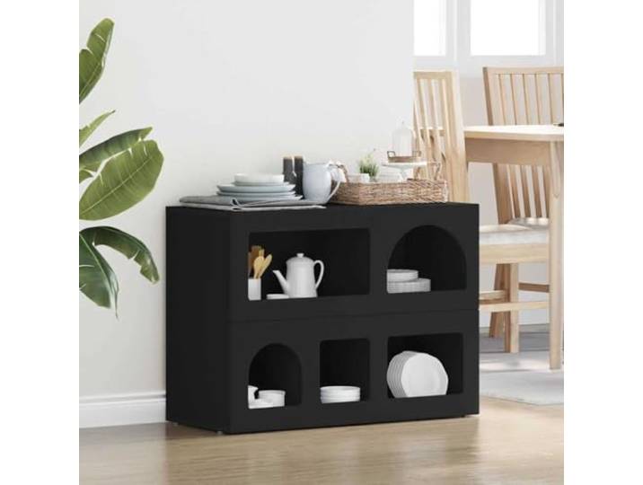 RJPLMFV Sideboard ELST schwarz 80,5 x 35 x 59 cm aus Holz Aufbewahrungsregale, TV-Schrank, Konsole für Wohnzimmer, Esszimmer, einfache Wartung