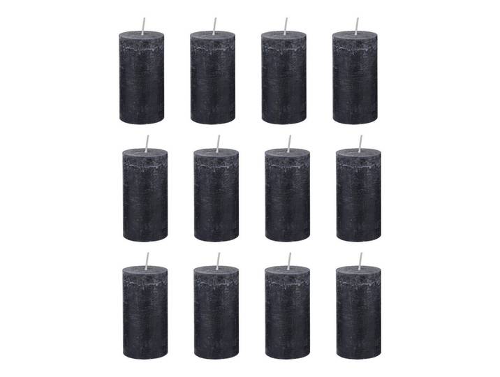 Butlers Stumpenkerze (12er Set) Rustic, Schwarz, Paraffin, 7x13x7 cm, Dekoration, Kerzen & Kerzenhalter