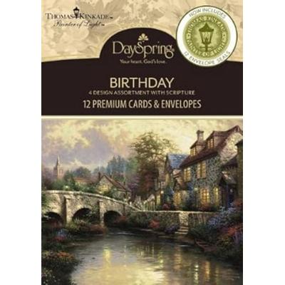 Thomas Kinkade Birthday Cards with Envelope Seals 12 Pack