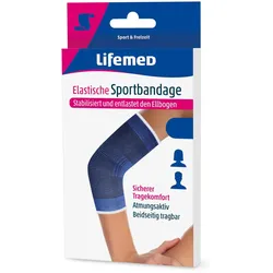 Lifemed Elastische Sportbandage Ellbogenschutz blau Größe S