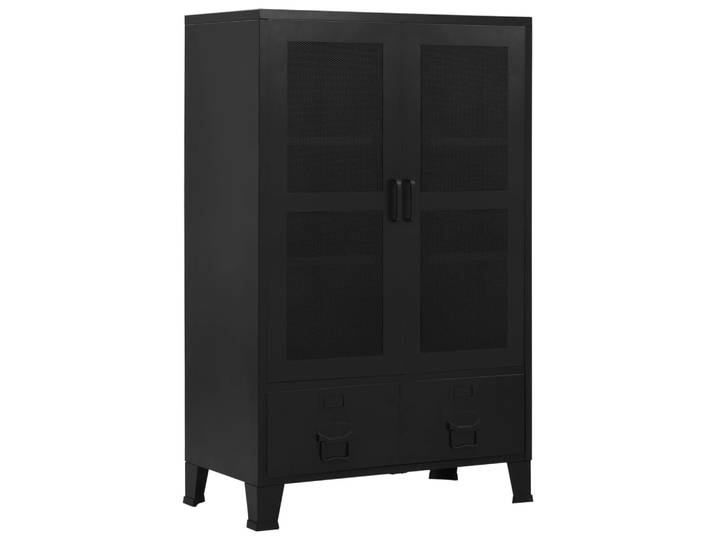 vidaXL Büroschrank mit Maschengittertüren Industriell 75×40×120 cm Stahl