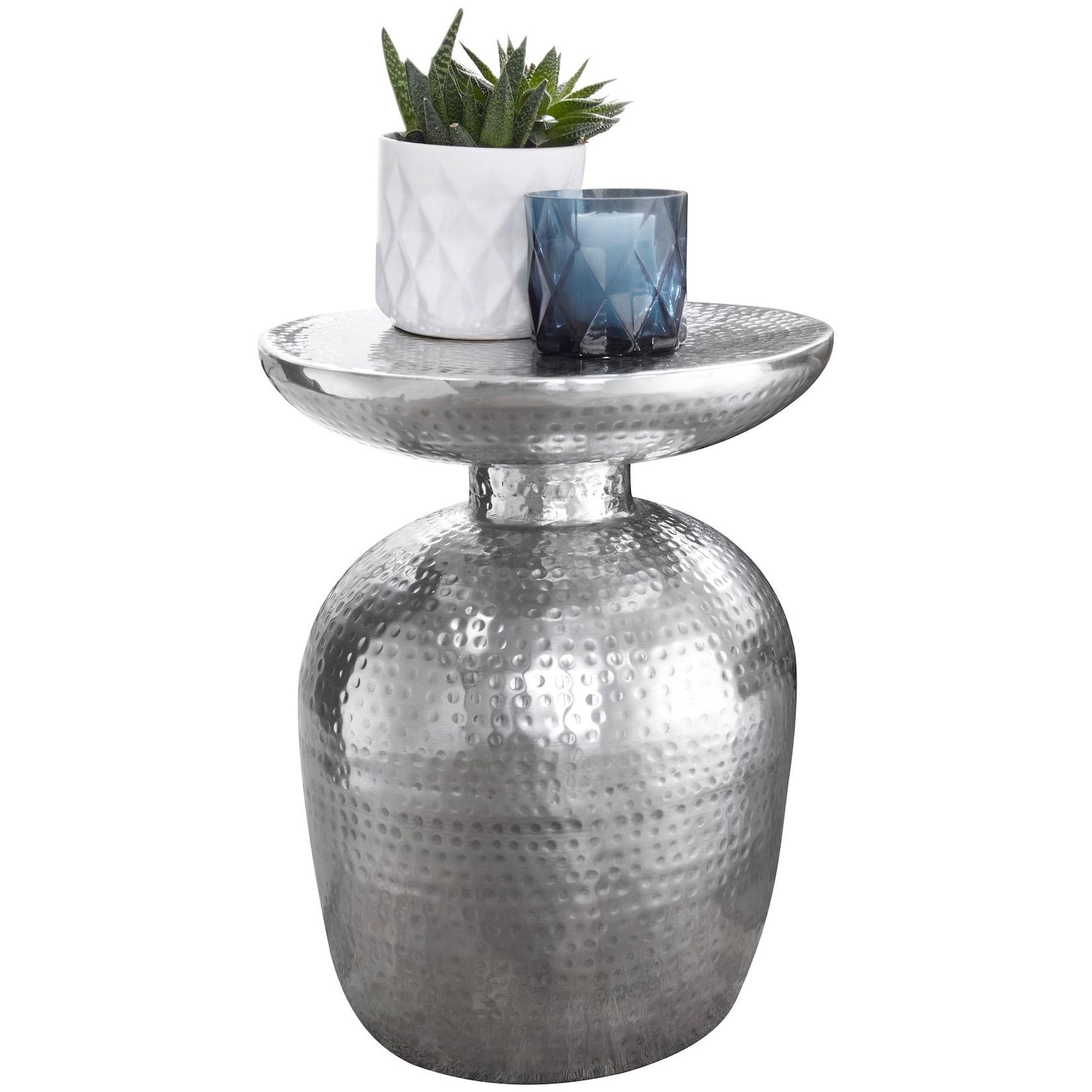 KADIMA DESIGN Dekotisch ENNS: Orientalisch, Hammerschlagstruktur, Aluminium, 15 kg Belastbarkeit