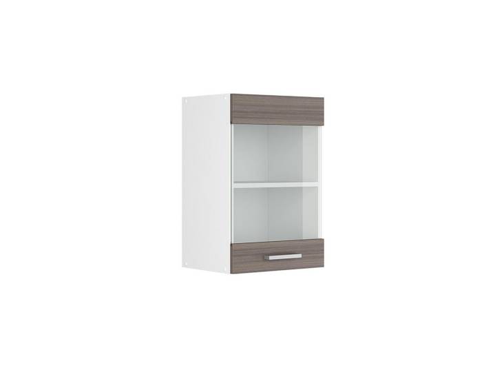 Vicco Hängeschrank R-Line Grau 40 cm mit Glastür, Holzwerkstoff, 2 Fächer, Rechteckig, 40x60x31 cm, Wohnzimmer, Wohnwand, Hängeelement