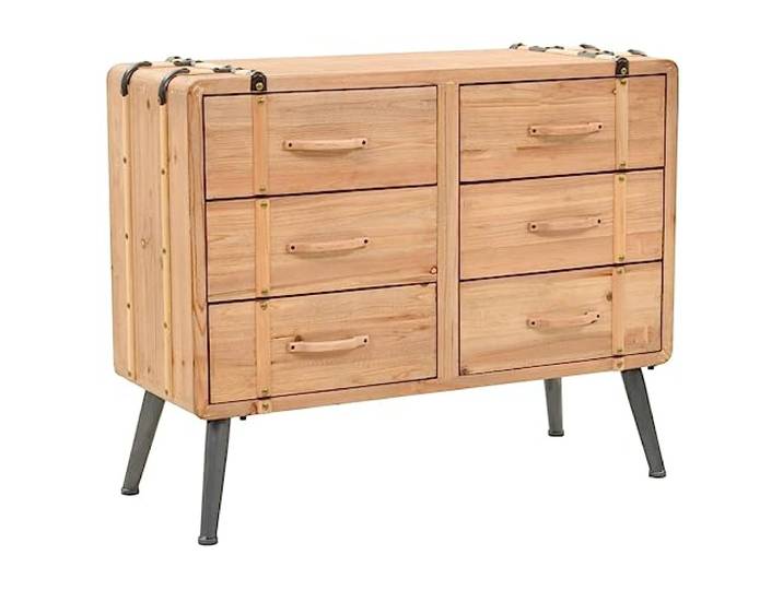 vidaXL Schubladenschrank Tannenholz Massiv Sideboard Kommode Anrichte Schrank