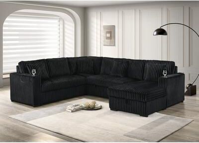 Best Quality Furniture 3-Piece Sectional with Storage Chaise