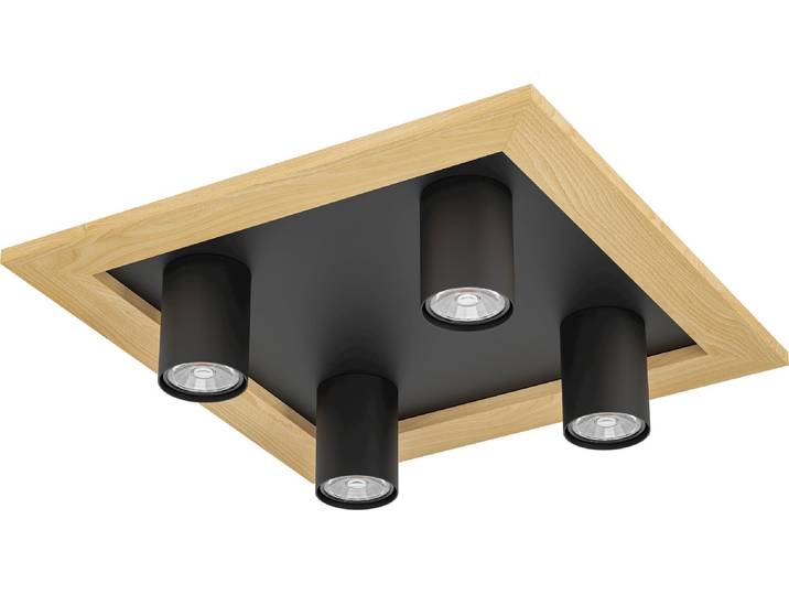 EGLO VALCASOTTO 1, LED, GU10, 3000 K, 1380 lm, IP20, Schwarz, Braun