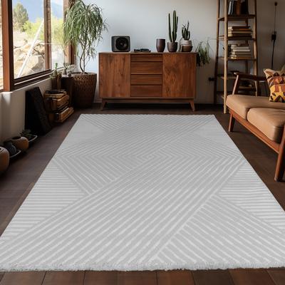 Teppich AYYILDIZ TEPPICHE "SAHARA 1115 , auch als Läufer", silber (silberfarben), B:140cm H:12mm L:200cm, Polypropylen, Teppiche, Teppich, Pflegeleicht / Strapazierfähig / Trend Colors/ Wohnzimmer