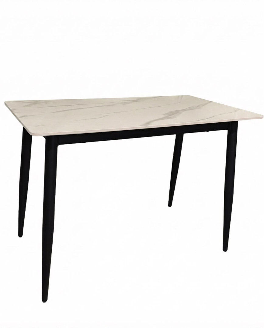 August Grove Rectangular Stone Top Dining Table Cream