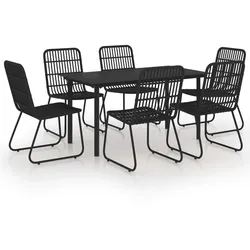 Helloshop26 - Gartenmöbel-Essgruppe 7-teilig Polyrattan und Glas 02_0014241