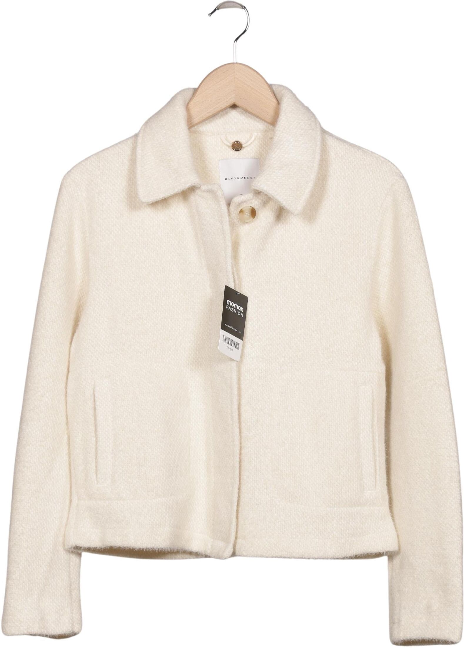 Rino&Pelle Damen Jacke, Cremeweiß, Gr. EU 36, Synthetik - Second Hand