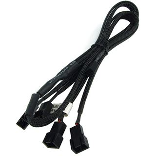 Phobya Y-Kabel 3Pin Molex auf 4x 3Pin Molex 60cm - Schwarz