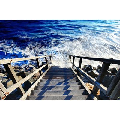 Fototapete PAPERMOON "Treppe ins Meer", bunt, B:3m L:2,23m, Vlies, Tapeten