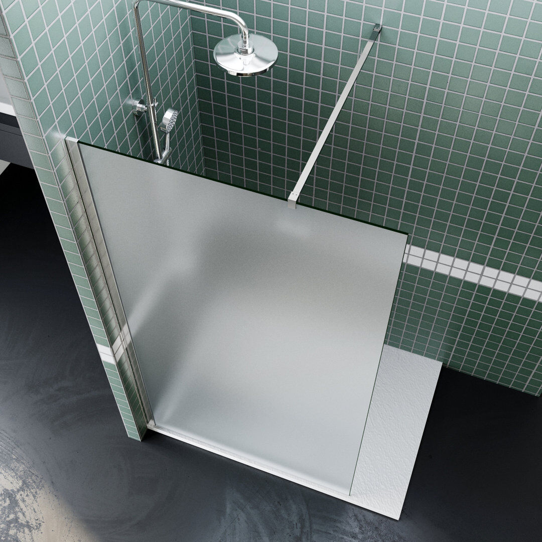 Metro Walk in Shower Enclosure With Full Frosted Easy Clean Safety Glass Silver 100"