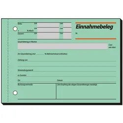 Sigel, Formular, Einnahmebeleg