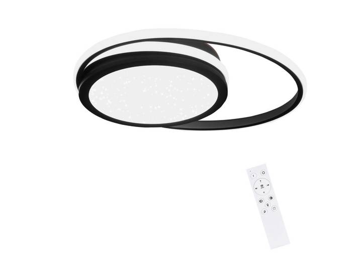 Nettlife Led-Deckenleuchte Bruno 47/47/7 cm, Schwarz, Metall, LED integrated, 47x7x47 cm, Lampen & Leuchten, LED Beleuchtung, LED-Deckenleuchten