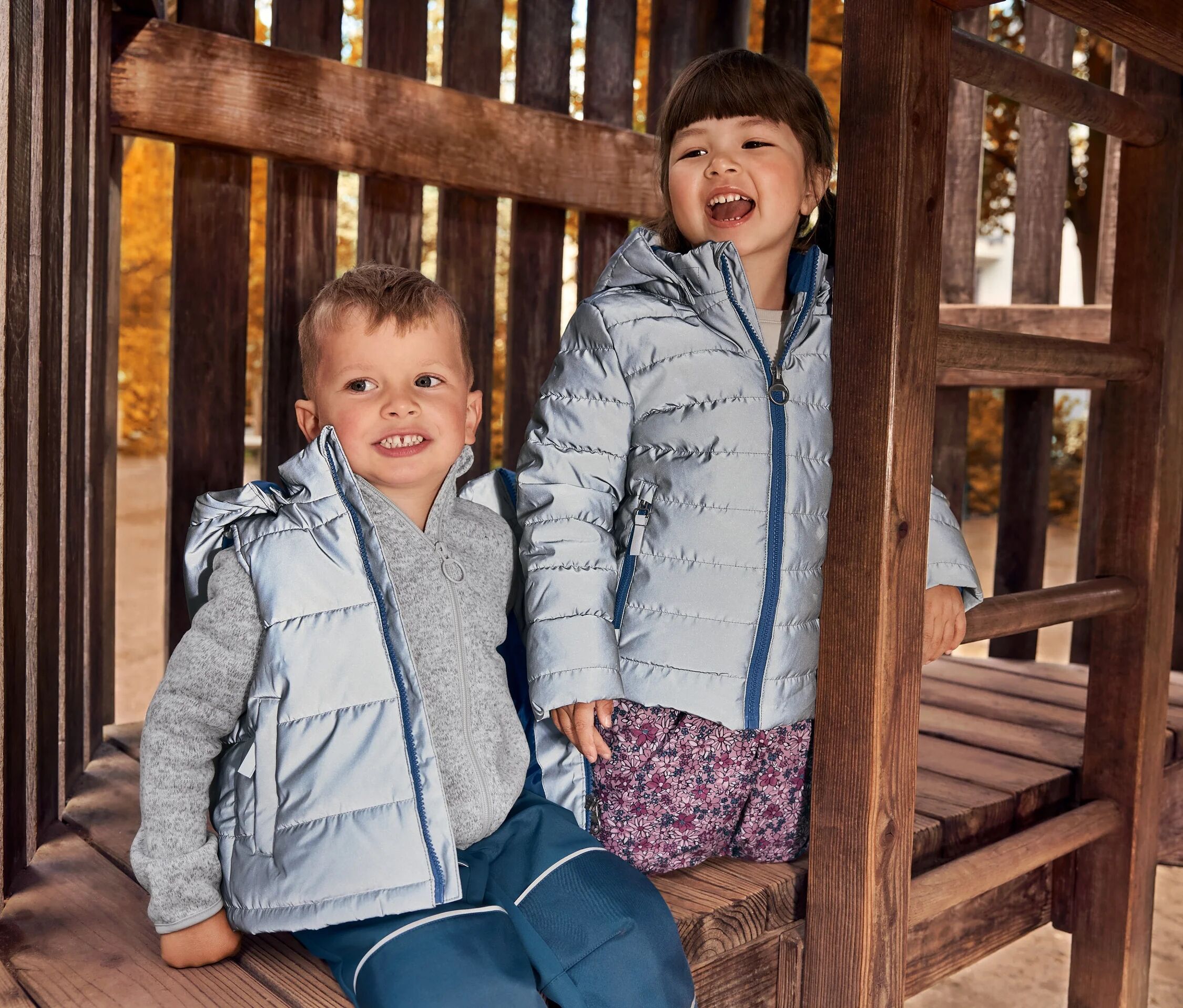 Tchibo - Reflektierende Kinder-Steppweste - Baby - Gr. 98/104 - silber