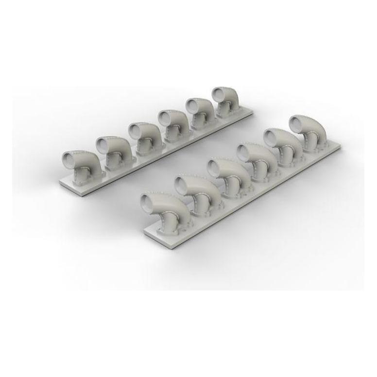 Eduard P-39Q/N exhaust stacks for KittyHawk (632081)