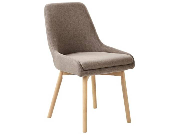 Esszimmerstuhl 2er Set Stoffbezug Braun helle Holzbeine Sitzkissen Melfort