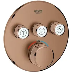 Grohe Grohtherm Smartcontrol Fertigmontageset 29121DL0 warm sunset gebürstet, rund, UP-Thermostat, 3 Absperrventile