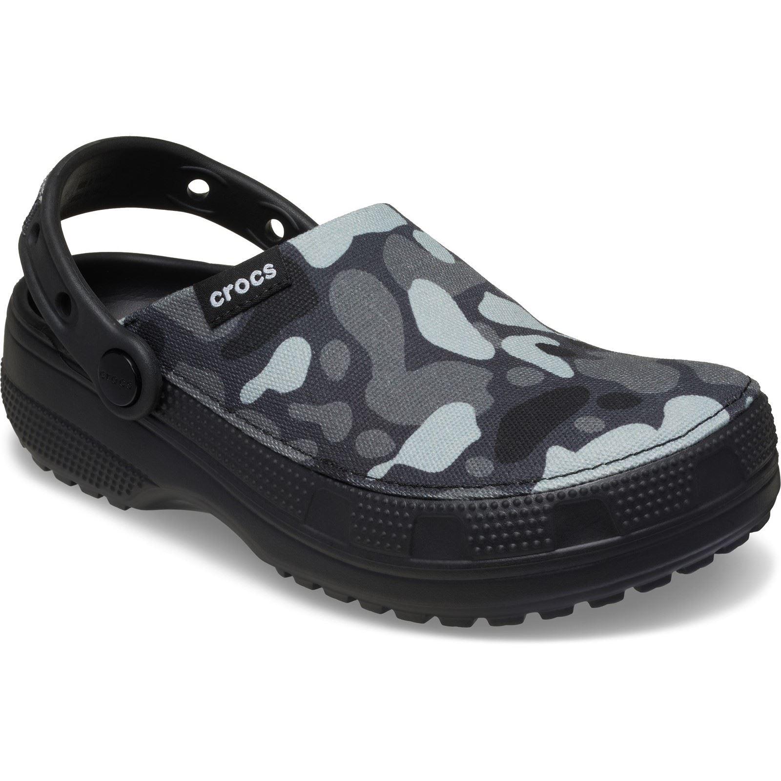 Crocs Classic Crafted Camo Textilmix Herren Schwarze Clogs